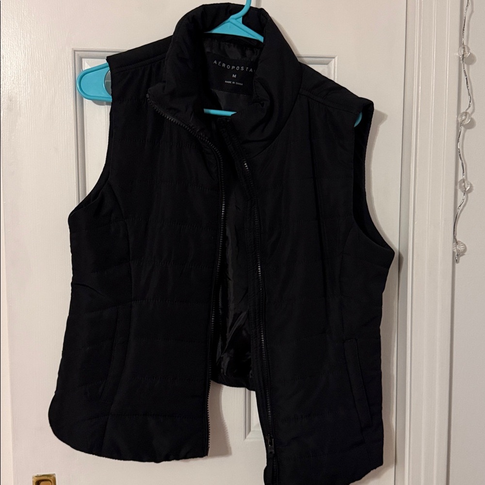 Aeropostale Midnight Black Quilted Vest